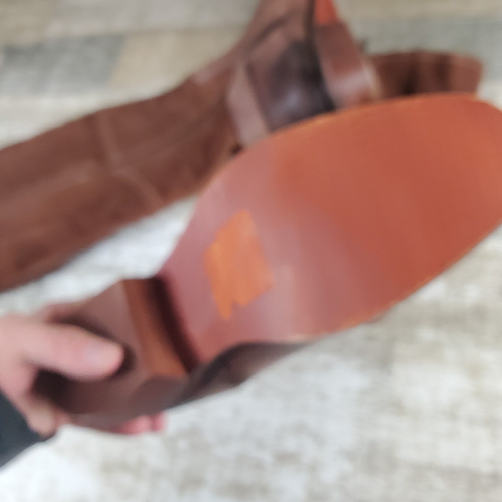 ROAN Charity Womens Knee High Boots Sz 8 Brown Leather Comfort Side Zip - Picture 12 of 16